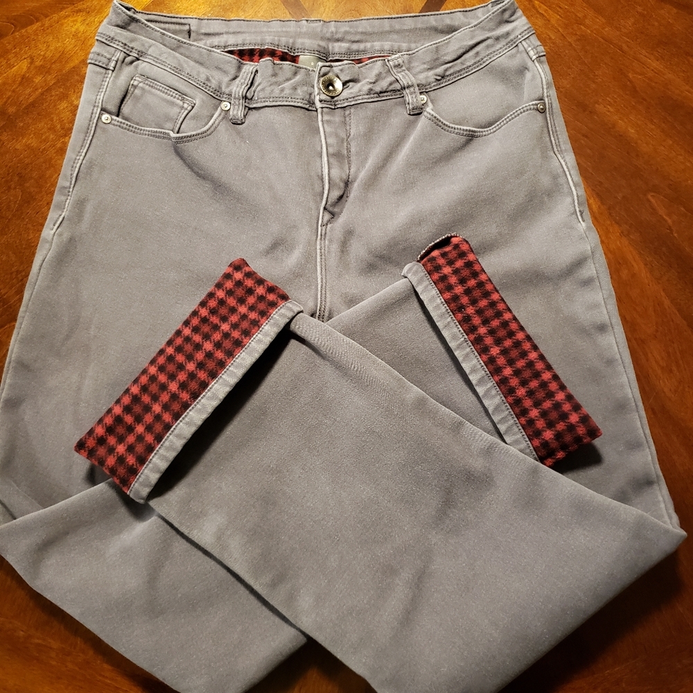 Womens Natural Reflections Fleece Lined Jeans/ Grey